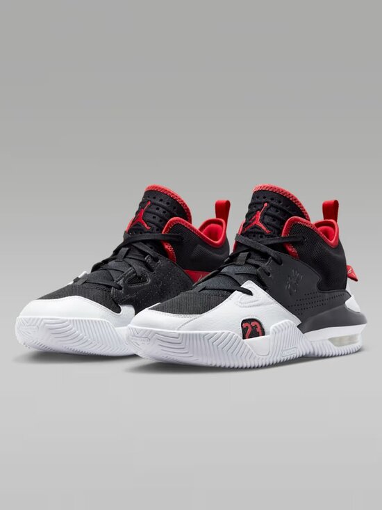 Jordan stay loyal 2 black basketball shoes men size 10 black/white/red